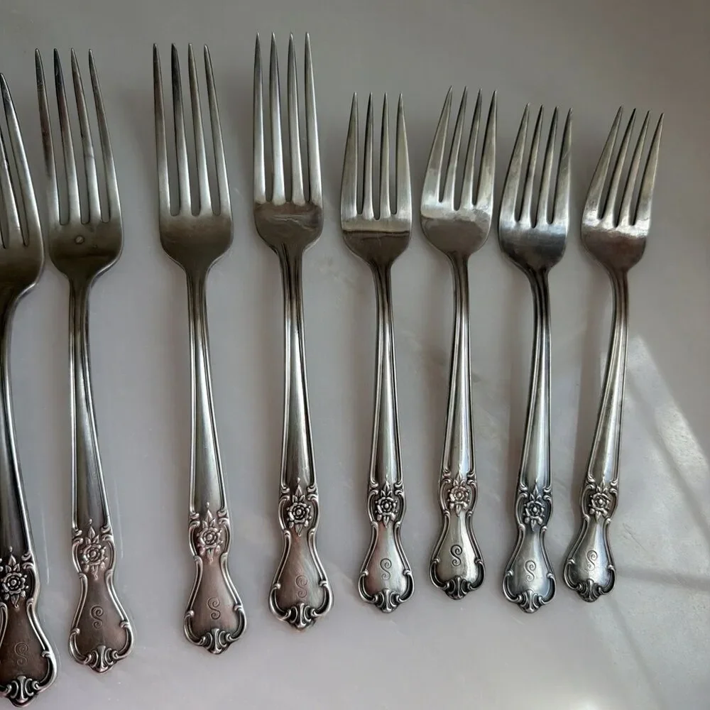 Vintage Old Company Signature Rose Silver Plate 